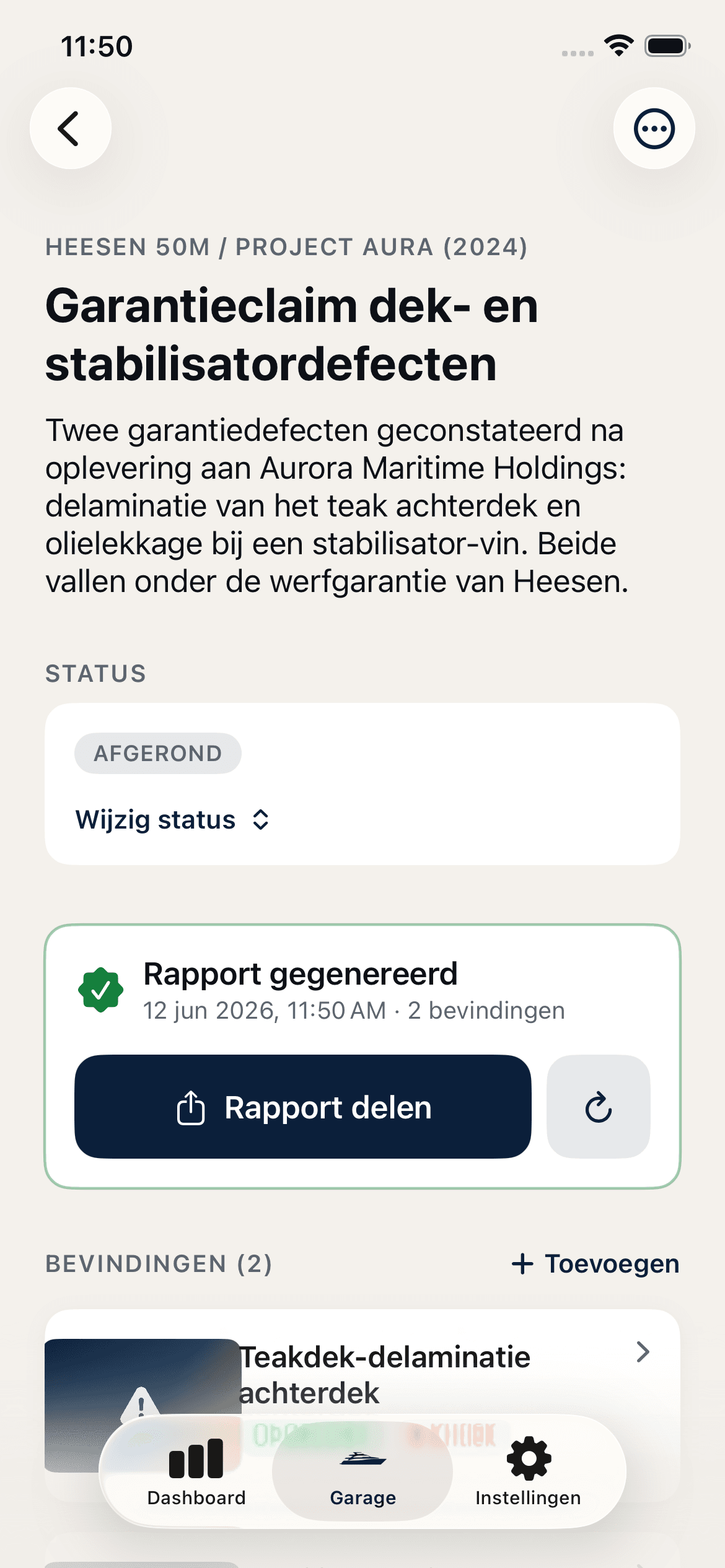 YachtClaim garantiedossier